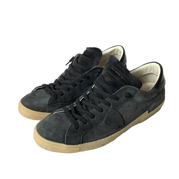 Philippe Model Temple Low Top Sneakers Mens 47 US 13 Navy Blue Leather Trainers main image 8